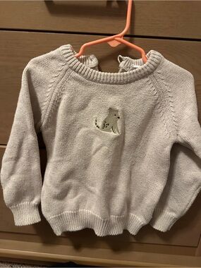 Jamie Kay Cream Knit Sweater with Puppy Motif